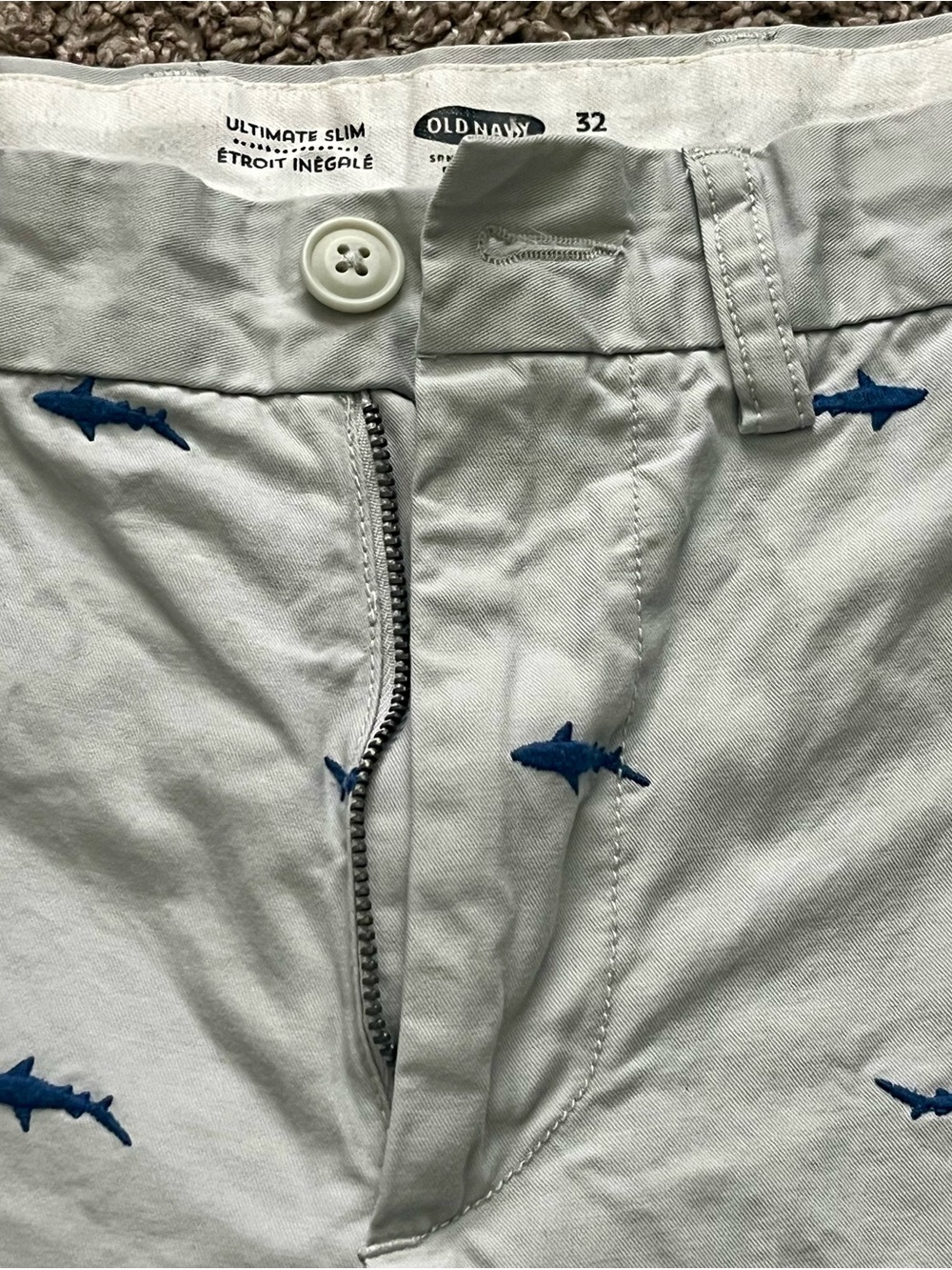 Old Navy Teal/Grey Flat-Front Chino Shorts set, like new - Picture 3 of 15
